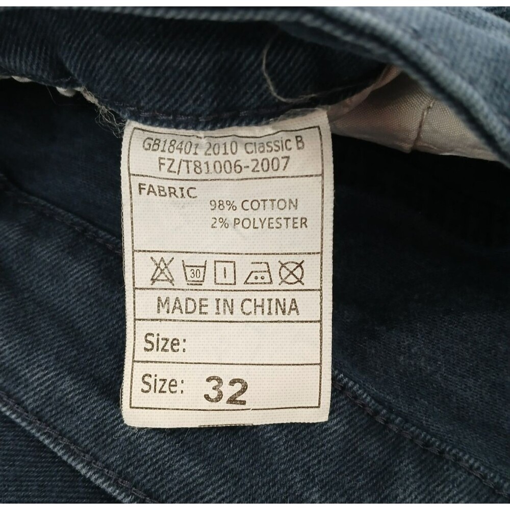 Men's Blue Jeans Size 32 Straight Leg Tie Dye Pockets  Zip Up - Picture 5 of 7